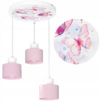 Dziecięca lampa sufitowa wisząca motylki led polska lampa e27 nadruk kids