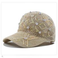 Pearl Decor Rhinestone Pearl Sun Hat Hollow Knit Design Korean Trendy Cap  Daily Wear 3