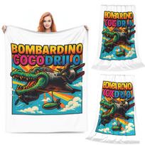 Bombardiro Crocodilo Meme Italian Brainrot Blanket Soft Warm Flannel Throw Blanket Bedding for Bed room Picnic Travel Home Couch Size: 75*100cm, Weight: 230 GSM