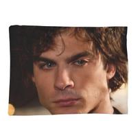 The Vampire Diaries Damon Salvatore Blankets Soft Warm Flannel Throw Blanket Bedding for Bed Living room Picnic Travel Home Sofa Size: 75*100cm, Weight: 230 GSM