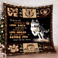 Husky Creative Text Stitching Flannel Blanket, Soft Gift for Friends, Cozy Throw for Couch Sofa Office Bed Travel Size: 75*100cm, Weight: 230 GSM
