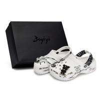Crocs Classic Platform Clog 811 Made Bear Honey Special Shoe Box Straps Violent Bear M Bean Detachable Accessories Women's Black White 34-35 juoda balta spalva