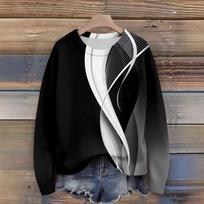 Long Sleeve Pullover Sweaters For Women O Neck Casual Cute Printing Knit Oversized Sweater L juoda