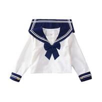 Girls Uniform Suit Pleated Skirt Children's Sailor Suit Academy Style Elementary School Performance Suit 110