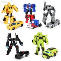 24 vnt. Transformuojami mini automobiliai Vaikams Klasikinis Robotas Automobilis Žaislai Veiksmo ir Žaislinės Figūrėlės Plastikinė Deformacija Berniukų Dovanos Sukurta Vaikams yellow
