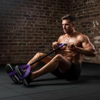 Fitness Resistance Band, Elastic Pull Rope with Handles, Non-Slip Foot Pedal, Extendable, violetinė