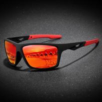 Men'S Polarized Sports Sunglasses, Classic Frame Full Rim, Wide Fit for Climbing & Daily Leisure, Fashionable Outdoor Eyewear raudona