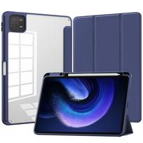 For Xiaomi Tablet 6 protective case with pen slot 11in tri-fold leather case acrylic transparent 6pro shell For Redmi Pad 10.6