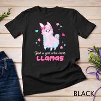 Cute Llama Girl Shirt Just A Girl Who Loves Llama Unisex T-Shirt Mens Womens Tees Top 2XL