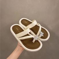 Women's Thong Sandals with for Summer Casual Beach Wear 36 balta