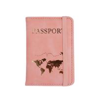 Lover Couple Passport Holder Card Cover Cute Hot Stamping for Women Men Wedding Gift Travel Wallet rožinė