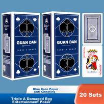 AAA Durable Playing Cards for Guandan, Mahjong And Card Games, Blue, 20 Decks, 8521