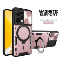 For Xiaomi Poco X5 Pro 5G Case Slide Lens Protect Shockproof Armor Phone Case For Poko Little X 5 X5Pro PocoX5 Ring Holder Cover Poco X5 Pro