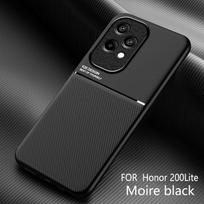 For Honor 200 Lite dėklas Atsparus smūgiams Minkštas silikoninis buferis Funda for Honor200 Lite 200Lite Odinis automobilinis magnetinis laikiklis Galinis dangtelis Honor 200 Lite juoda