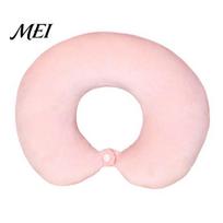 Solid Color Pillow U Shaped Neck Pillow, Travel Breathable Support Portable Headrest for Office Home Planes Trains Self-Driving Cars PP Cotton