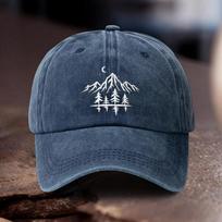 Adjustable Cowboy Hat with a Mountain and Moonlit Night Print Pattern Featuring an Outdoor Sports Style for Unisex and Women An 1pc
