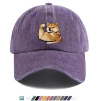 pc Muscular Shiba Inu Cartoon Print Baseball Cap Fun Cute Pet Pattern Sun Hat Fashionable Individual Trendy Design Unisex Ad 1pc