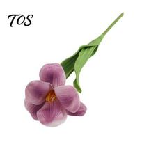 Fake Flower Decor Artificial Opening Tulip with Stem, Realistic Flower, Faux Low Maintenance Plant Bloom for Wedding Party Home Office Table