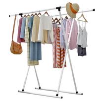 Freestanding Clothes Drying Rack Foldable with 2 Extendable Rods Large Laundry Loads for Indoor Outdoor White