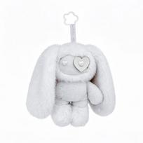 Lovely Juju Rabbit Plush Keychain Heart Eye Bunny Long Ears Stuffed Animal Doll Backpack Pendant Birthday Gifts