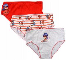 Figi majtki dziewczęce biedronka czarny kot bawełna 3pack 116/122 d069i