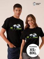 Panda with Bamboo oversized cotton T-shirt M