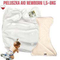 Pieluszka wielorazowa aio newborn kieszonka bambus biała  nappime