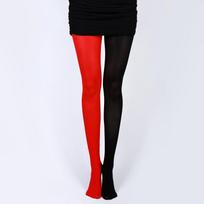 Fashion Drill Black Red Stitching 100D Velvet Keep Warm Pantyhose Woman Spring Autumn Winter High Waist Tights Sexy Stocking One Size