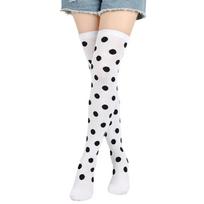 Thigh High Sock Womens Stockings Bone Ladies Halloween Black White Pink Striped Long Over Above Knee Sock Funny Cosplay Harajuku One Size