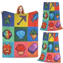 Stardew Valley Animals Blanket Soft Warm Flannel Throw Blanket Plush for Bed Living room Picnic Travel Home Sofa Size: 75*100cm, Weight: 230 GSM
