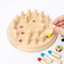 Children's Wooden Color Memory Chess: Educational Puzzle & Interactive Game for Focus and Parent-Child Fun