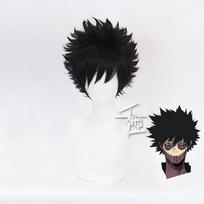 Anime Mano Dabi Cosplay Perukas Boku No Hero Academia Trumpas Juodas Karščiui Atsparus Sintetinis Plaukas Šventiniai Perukai 30cm