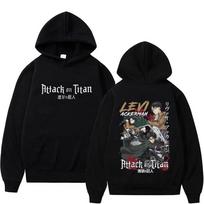Anime Attack on Titan Levi Ackerman Graphic Hoodie Men's Women's Cartoon Manga Pullover Hoodies Male Casual Oversized Unisex Sweatshirt S