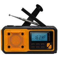 IPX3 AM/FM Emergency Radio with Hand Crank, Flashlight, Power Bank and Solar Panel