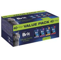 BRIT Premium by Nature Value pack Adult Box – šlapias kačių maistas – 40x100g