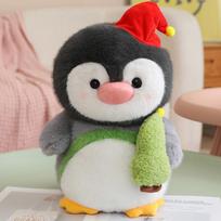 Naujas Pingvino apkabinantis žuvies pliušinis žaislas Minkštas kimštas gyvūnas Pingvinas Kawaii pliušas Kambario dekoras Gimtadienio dovana 25cm
