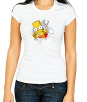 The Simpsons, Bart Simpsons W/B  Women's 3/4 Short Sleeve T-Shirt H500 3XL