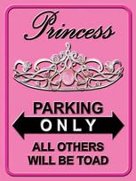 Princess Parking Only Metal Tin Sign Pink Funny Warning Vintage Signs Bar Parking Poster Art Decor 8x12 Inch Tin Sign Rectangle 20x30cm（7.8x11.8inch）