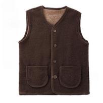 Lamb Wool Vest Women's Autumn and Winter Plus Velvet Thickened Vest Vest Women's Granular Velvet Warm Waistcoat L tamsios kavos spalvos
