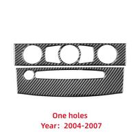 For BMW 5 Series E60 2004-2010 Accessories Carbon Fiber Interior Car Air Conditioner CD Control Panel Trim Cover Frame Stickers Style A(Black)