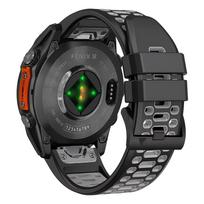 Breathable Sport Silicone Band For Garmin Fenix E 8 47mm 51mm 7 7X Bracelet For Garmin Enduro 3 QuickFit 26mm 22mm Watch Strap QuickFit 26mm juoda pilka spalva