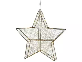 Pakabinama LED sodo dekoracija KURULA Žvaigždė 58 cm sidabrinė