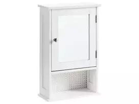 Pakabinama vonios kambario spintelė su veidrodžiu HUILA 34 cm 53 cm Balta
