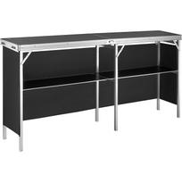 Portable Tradeshow Podium Table, 1980 x 385 x 880 mm, Display Exhibition Counter Stand Booth Fair with Wall, Foldable Promotion Retail Bar Table