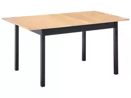 Išskleidžiamas valgomojo stalas HOUSTON šviesiai rudas/juodas 120/150 cm 90 cm pušies mediena