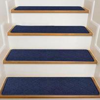 1pc Home Deco Non-Slip Stair Treads Self-adhesive 8x30 Inch Carpet Reusable TPR Backing Stair Runner Rugs Indoor Use 20-76cm tamsiai mėlyna spalva