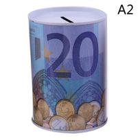 1 vnt. skardinės monetų taupyklė Euro dolerio taupyklė Taupyklė Saugus