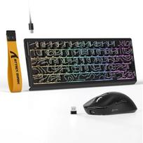 ATTACK SHARK Rapid Trigger Wired 8kHz Gaming Keyboard and Mouse Adjustable TKL Compact Gaming Keyboard with PBT RGB Lightweight Mouse PAW3395