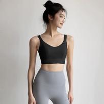 Yoga One-Piece Fitness Vest Bra Sports Underwear S juoda