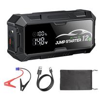 Portable 12V Car Emergency Starting Power Bank Car Jump Starter with Integrated Tire Inflator for Automobile Tyre Inflation Normal Clip